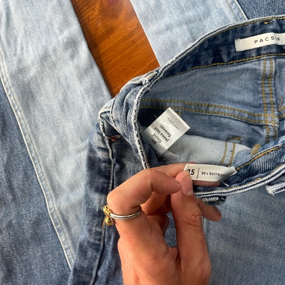 PacSun Two Tone Blue Denim 90s Boyfriend Jeans. Size 25 - Picture 5 of 10
